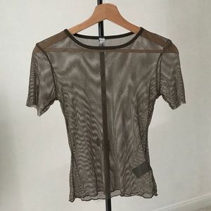 Out from Under Olive Mesh Tee